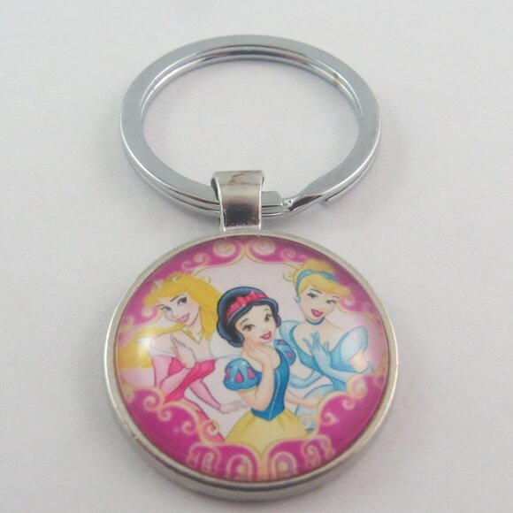 Princess Keychain Cartoon Princesses Key Ring Gift for Girl or Woman Fairytale - Picture 1 of 4